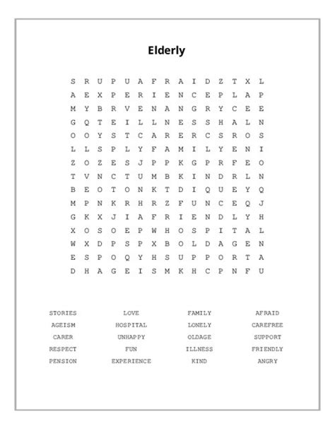 Elderly Word Search