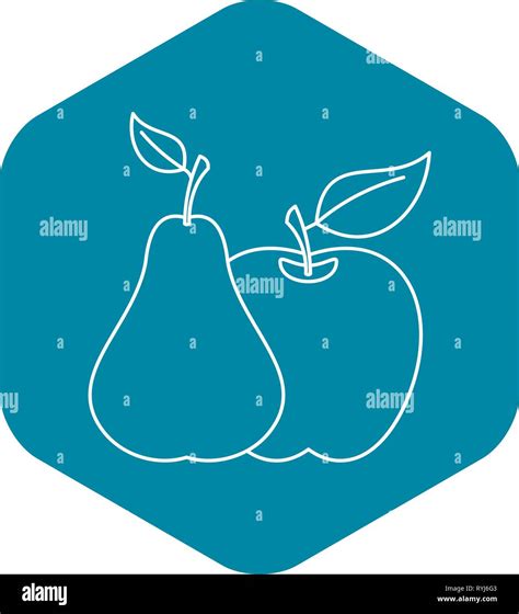 Apple And Pear Icon Outline Style Stock Vector Image Art Alamy