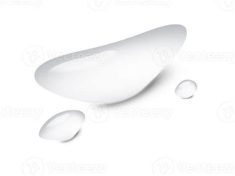 Realistic Water Drop Free Form Shape Isolated On Transparency