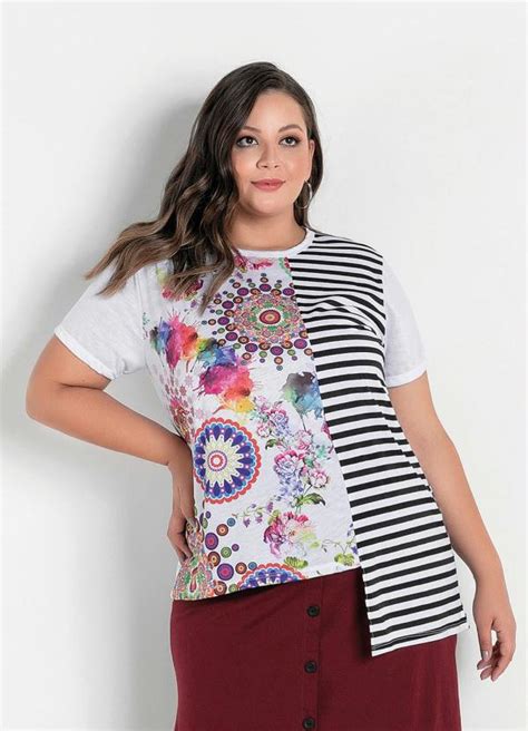 Blusa Assimétrica Branca Plus Size Marguerite