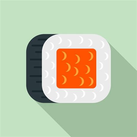 Icono de rollo de sushi de caviar ilustración plana del icono de vector