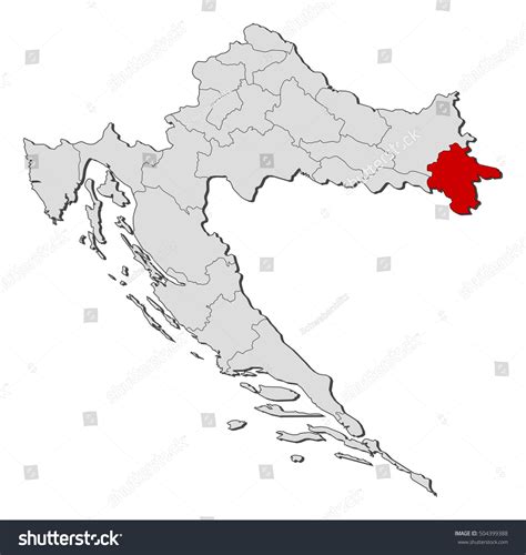 Map Croatia Vukovar Syrmia Royalty Free Stock Vector 504399388