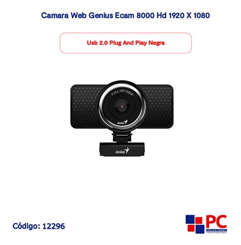 Camara Web Genius Ecam 8000 Hd 1920 X 1080 Usb 2.0 Plug And Play Negra ...