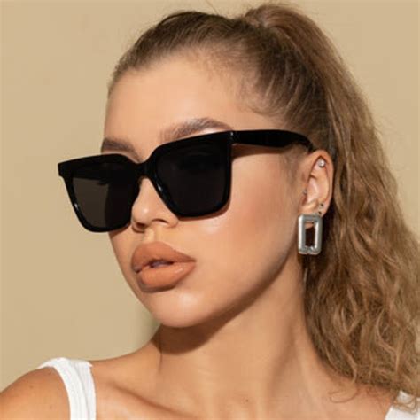 Vintage Retro Black Women Sunglasses Fashion Retro Sun Glasses Vintage Square Women Big Frame