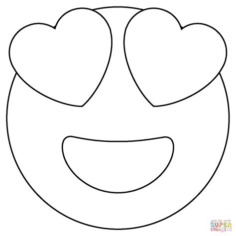 Smiling Face With Heart Eyes Emoji Coloring Page Free Printable