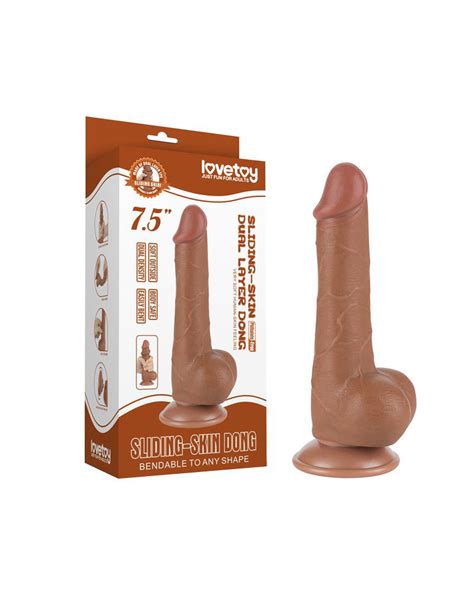 LoveToy Sliding Skin Dildo 19 5 cm Ø 3 6 cm Brown Product details