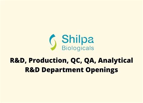 Multiple Openings At Shilpa Biologicals Pharmatutor