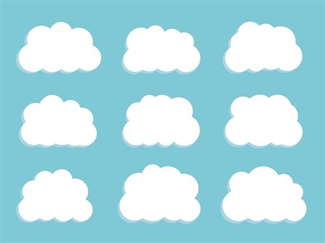 Ilustraci N De Vector Plano Conjunto De Nubes De Dibujos Animados