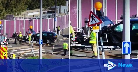 Man Taken To Hospital After Car Crashes Into Wall At Edinburgh Airport