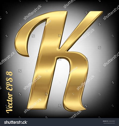 Vector Letter K Gold Solid Alphabet Stock Vector Royalty Free