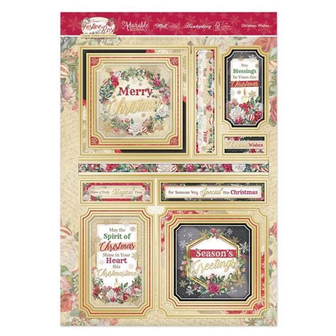 Topper Set Forever Floral Festive Rose Christmas Wishes