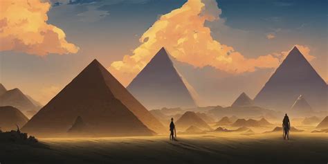 A Stunning Desert Landscape With Pyramids By Makoto Stable Diffusion