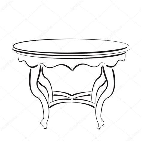 Sketched Table Table Sketch Illustration — Stock Vector © Siberica