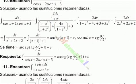 Integrales De Funciones Racionales De Seno Y Coseno Concepto Y Otosection