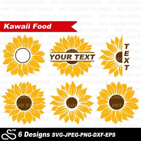 Sunflower Svg Sunflower Svg Bundle Flower Svg Monogram Wildflower