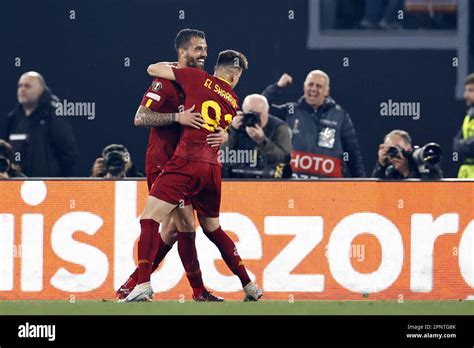 Rome Italy April Lr Leonardo Spinazzola Of As Roma