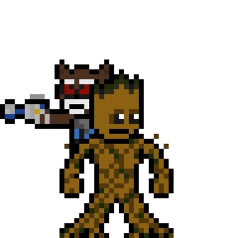 Groot Petebits Groot Design Bryan Y Rocket Design Pixel Art