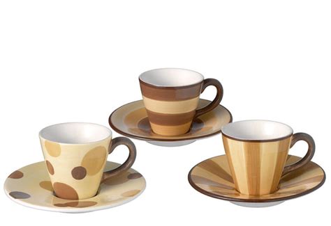 Mila Espresso Set Classic Tasse Mit Untertassen Mokka