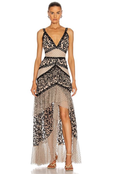 Patbo Burnout Velvet Maxi Dress In Black Nude Fwrd