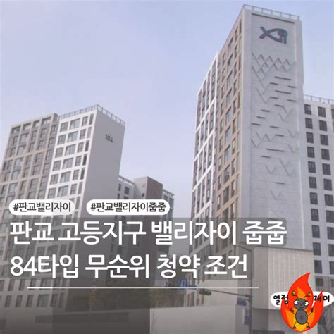 판교 밸리자이 무순위 줍줍 정보 전매제한 고등지구 네이버 블로그