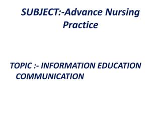 Information Education Communication PPT