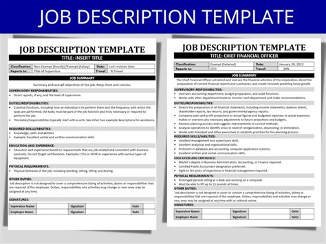 Job Description Template Editable Ms Word Employee Onboarding Hr Forms