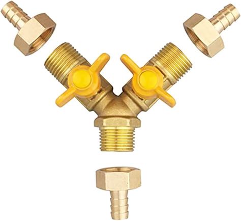 Fittings Brass 3 Way Shut Off Valve 1 4 Hose Barb 2 Switch Y Shaped Ball Valve Water Fuel Air Valves