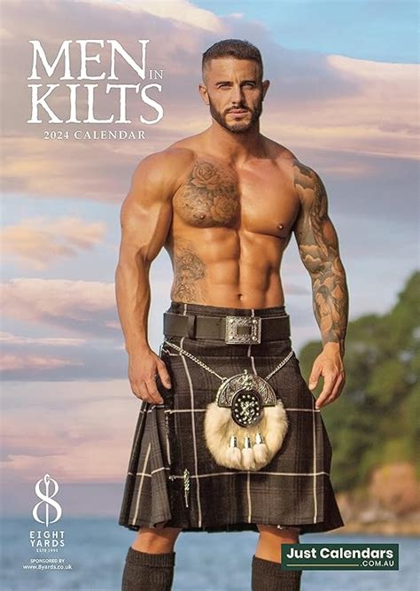 Men In Kilts A Wall Calendar By Just Calendars Sexy Hot Topless Men Month Wall