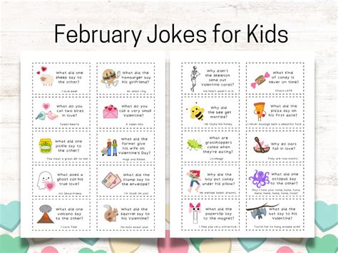 February Jokes for Kids, Printable Jokes for Kids, Lunchbox Notes ...