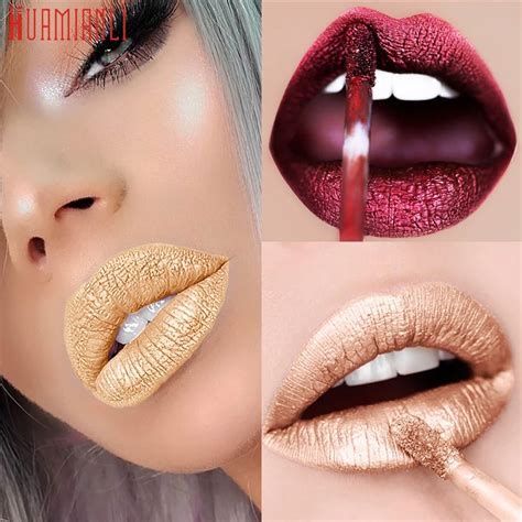 Huanmianli 12Color Sexy Lips Makeup Metallic Long Lasting Lip Gloss Women Girls Cosmetic Sep13 ...