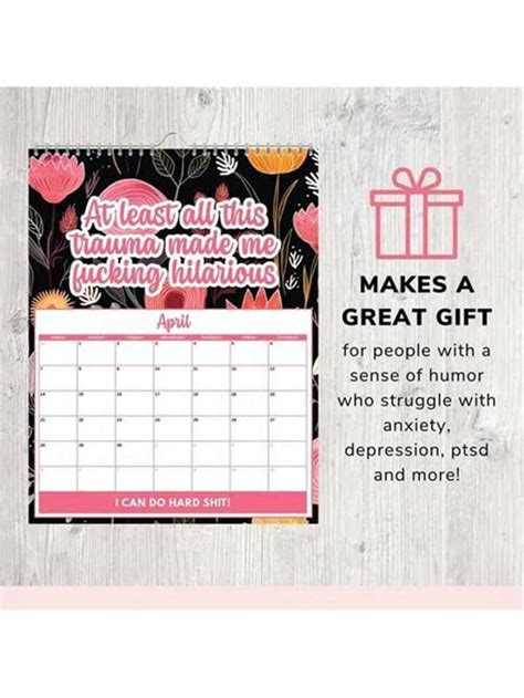 Pc Sweary Mental Health Calendar Funny Sweary Calendar Wall