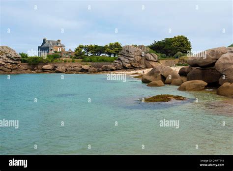 Beach And Granite Rocks Tregastel Cote De Granit Rose Cotes Darmor