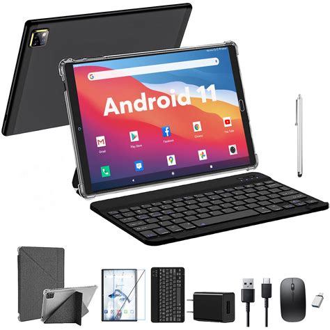 10 inch Tablet Android 11 Tablets with Keyboard, 4GB RAM 64GB ROM 128GB ...