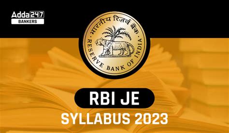 RBI JE Syllabus 2023 And Exam Pattern For Junior Engineer Posts