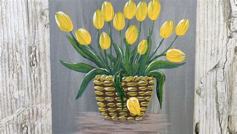 Painting Of Flowers In Basket Craftionary