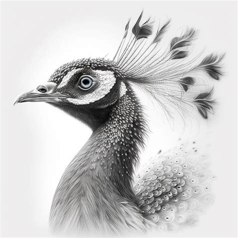 Premium Photo | Pencil sketch beautiful peacock animal drawing AI Generated