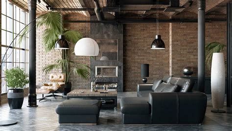 decorating  houseplants  match  industrial interior style
