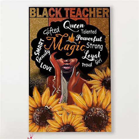 Teacher Classroom Canvas Black Teacher Student Wall Art Back To