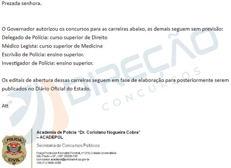 Concurso Pc Sp Editais Estão Em Fase De Elaboração Diz Corporação