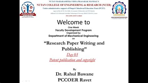 Online Fdp On Research Paper Writing And Publishing Session By Dr