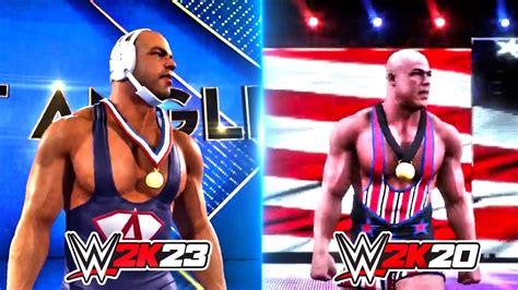 Kurt Angle Wwe K Vs Wwe K Entrance Comparison Youtube