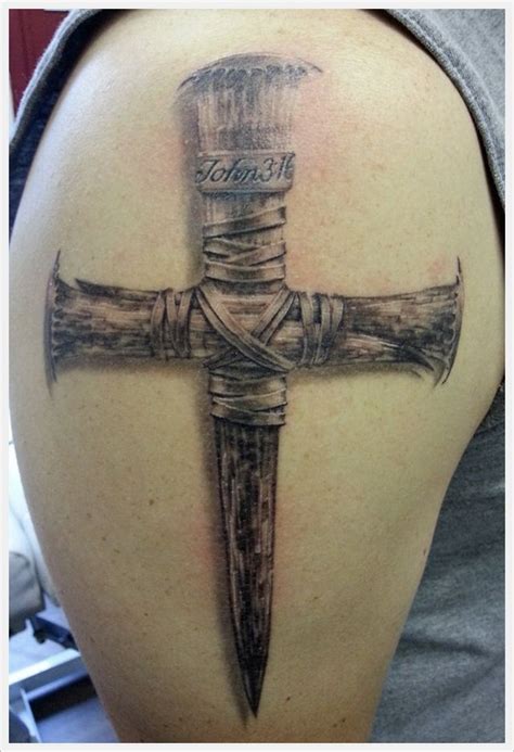 Shoulder Blade Cross Tattoos For Men