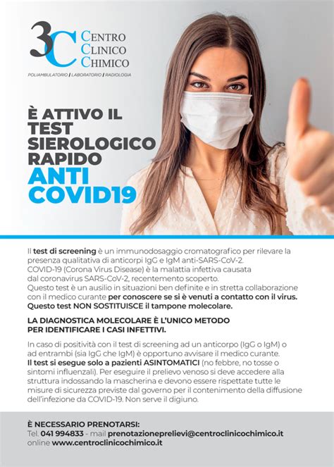 Test Sierologico Anti Covid19 Centro Clinico Chimico