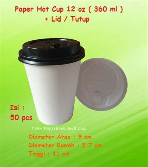 Jual Paper Hot Cup Oz Ml Tutup Gelas Kertas Isi Pcs Tbk Di Seller Aghanim