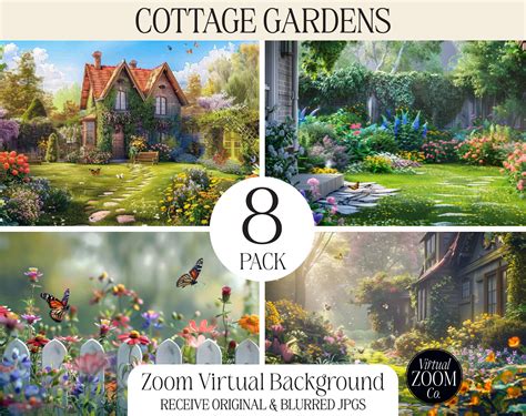 Zoom Background Cottage Garden Picket Fence Professional Zoom Image Virtual Background Zoom ...