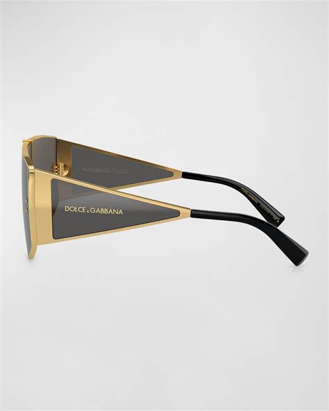 Dolceandgabbana Logo Metal And Plastic Shield Sunglasses Neiman Marcus