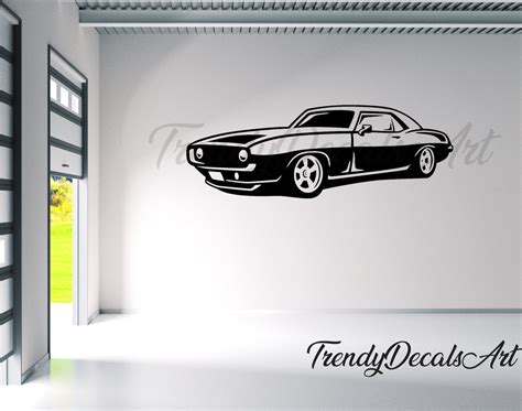 Chevy Camaro Decal, Car Wall Decal, Car Wall Vinyl Sticker, Man Cave ...