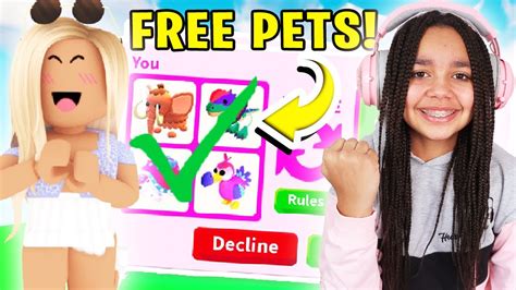 Trading Free Pets With My Best Friend Roblox Adopt Me Youtube