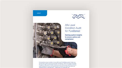 Preventive Maintenance For PureBallast Alfa Laval