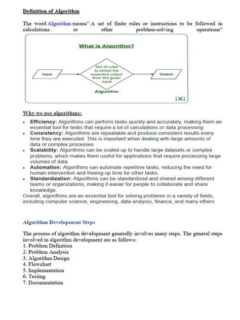 Definition of Algorithm | PDF | Algorithms | Algorithms And Data Structures